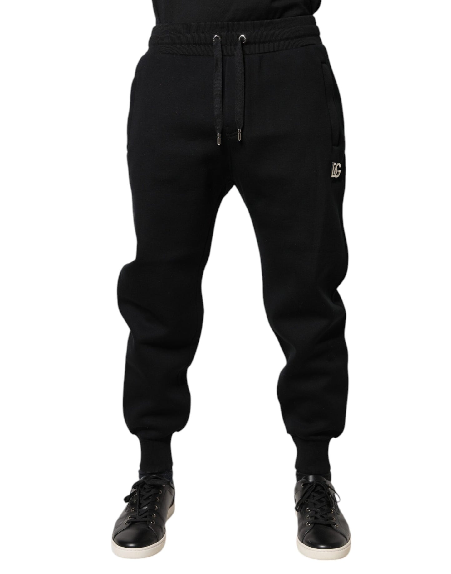 Dolce &amp; Gabbana Svarta Modal Jogger Joggingbyxor