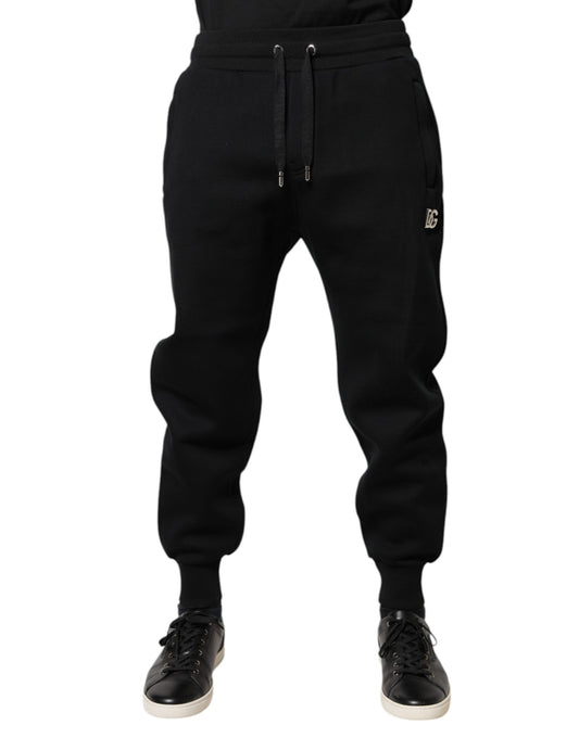 Dolce &amp; Gabbana Svarta Modal Jogger Joggingbyxor