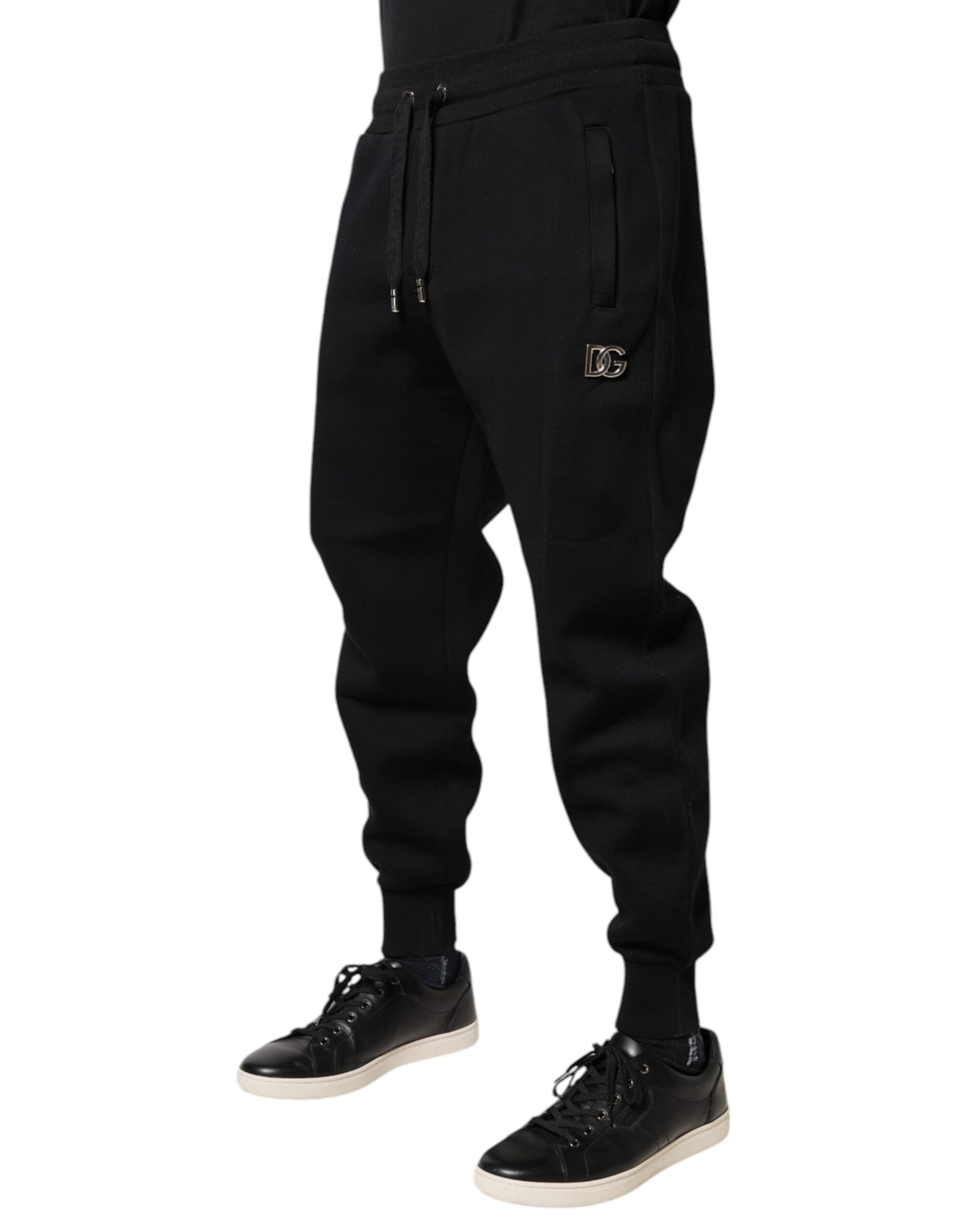 Dolce &amp; Gabbana Svarta Modal Jogger Joggingbyxor