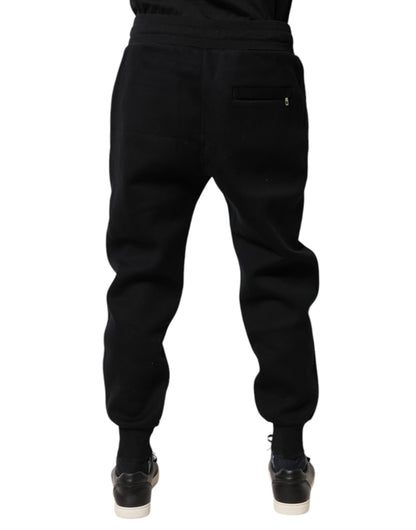 Dolce &amp; Gabbana Svarta Modal Jogger Joggingbyxor