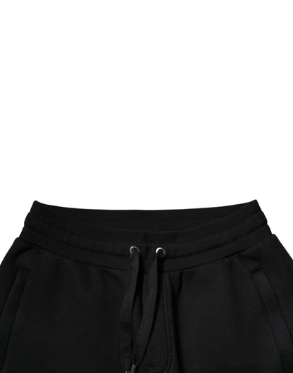 Dolce &amp; Gabbana Svarta Modal Jogger Joggingbyxor