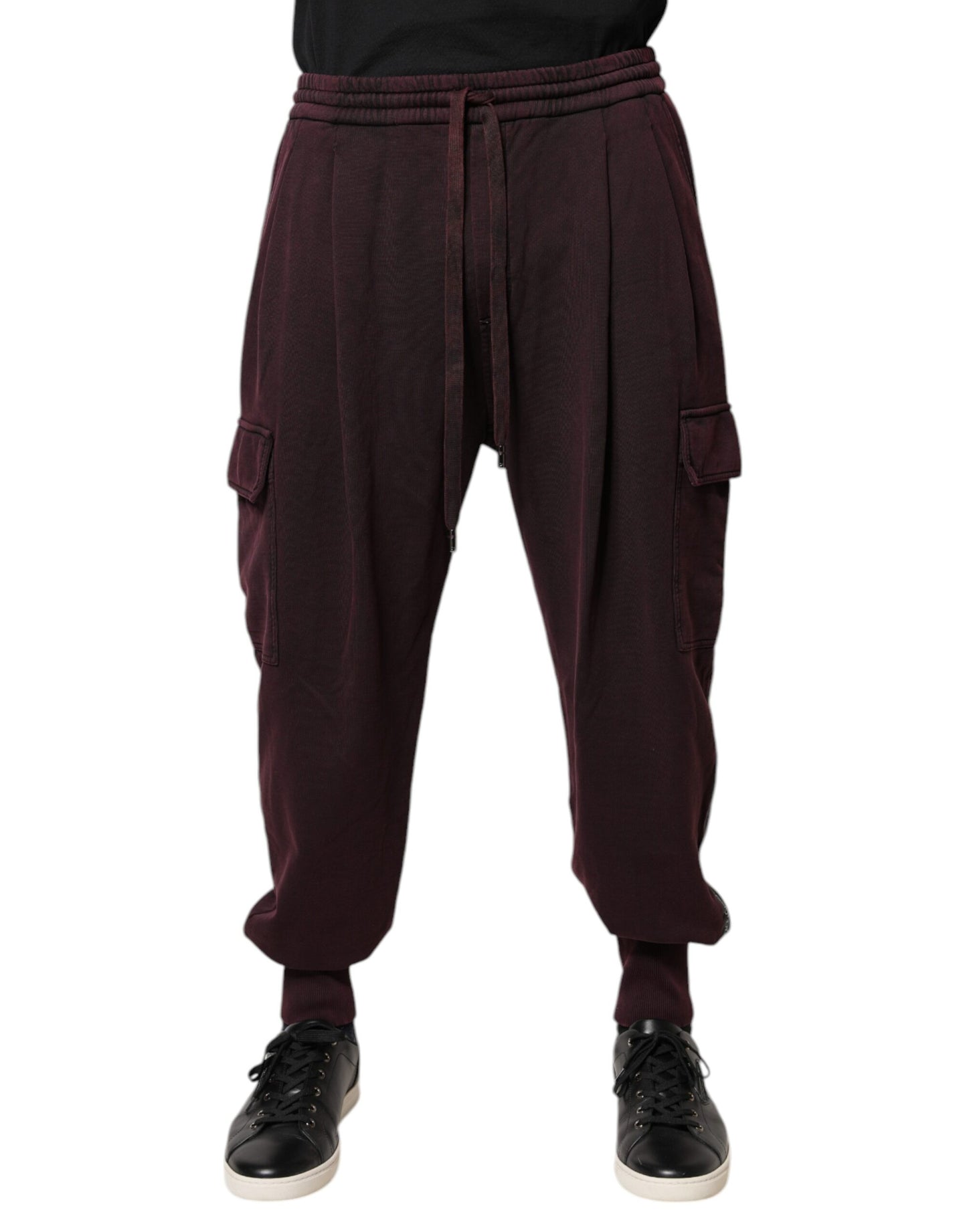 Dolce &amp; Gabbana Mörkviolett bomulls cargo joggingbyxor