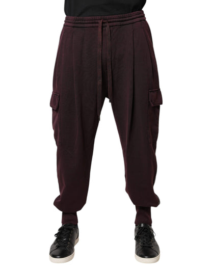 Dolce &amp; Gabbana Mörkviolett bomulls cargo joggingbyxor