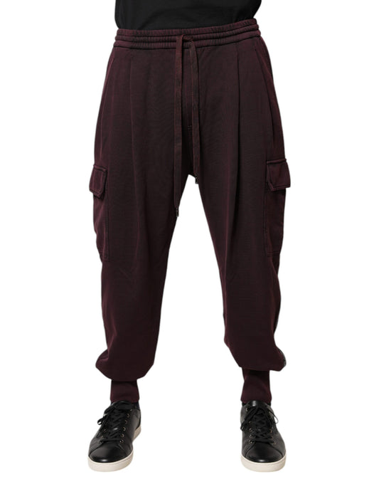 Dolce &amp; Gabbana Mörkviolett bomulls cargo joggingbyxor