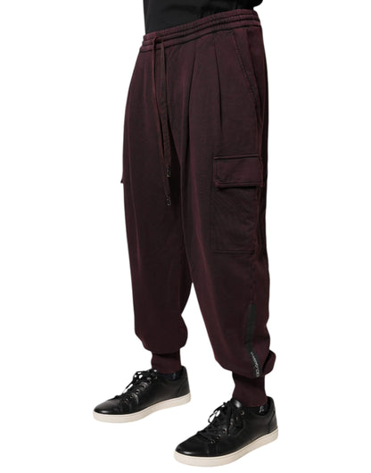 Dolce &amp; Gabbana Mörkviolett bomulls cargo joggingbyxor