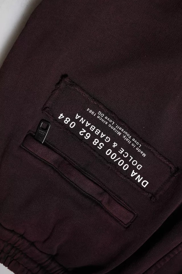 Dolce &amp; Gabbana Mörkviolett bomulls cargo joggingbyxor