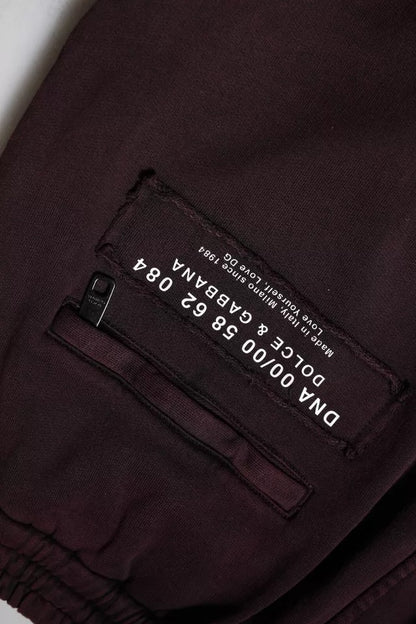 Dolce &amp; Gabbana Mörkviolett bomulls cargo joggingbyxor