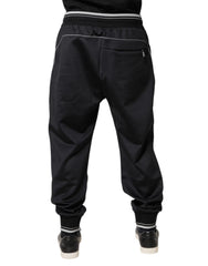 Dolce & Gabbana Black Polyester Logo Jogger Pants