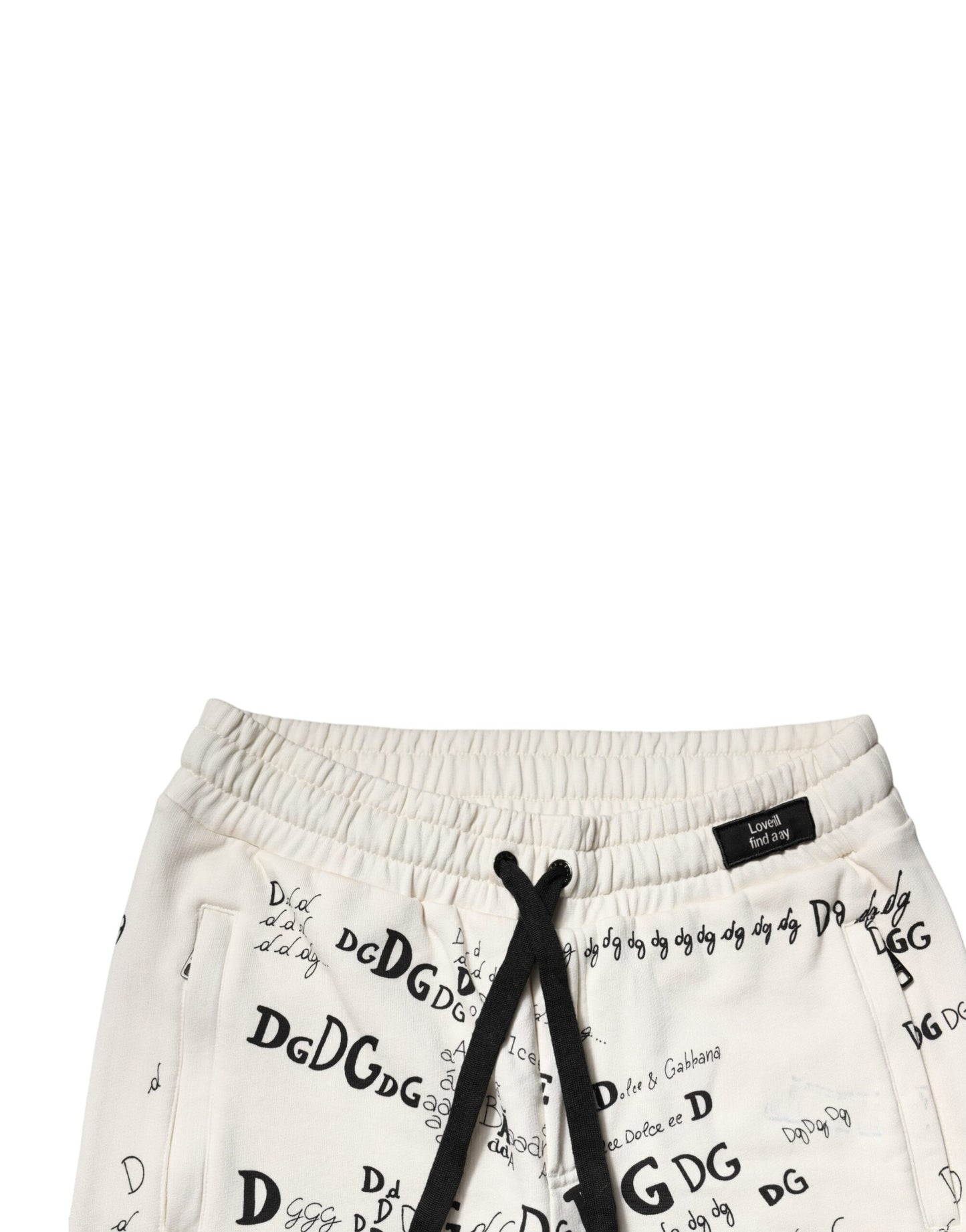 Dolce &amp; Gabbana Vita Mönstrade Joggerbyxor i Bomull