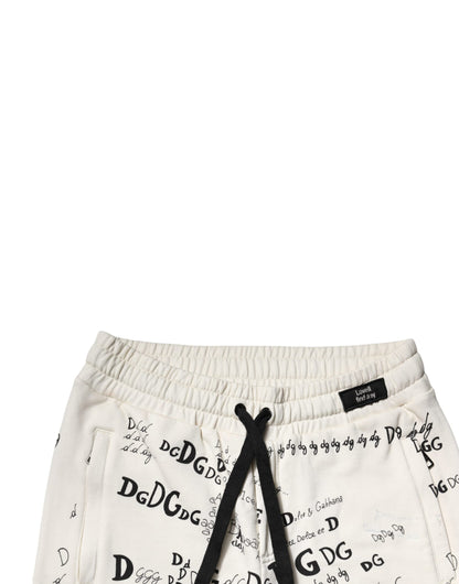 Dolce &amp; Gabbana Vita Mönstrade Joggerbyxor i Bomull