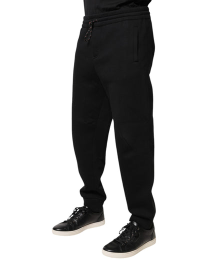 Dolce &amp; Gabbana Svarta Joggingbyxor i Bomull med Logotypmärke