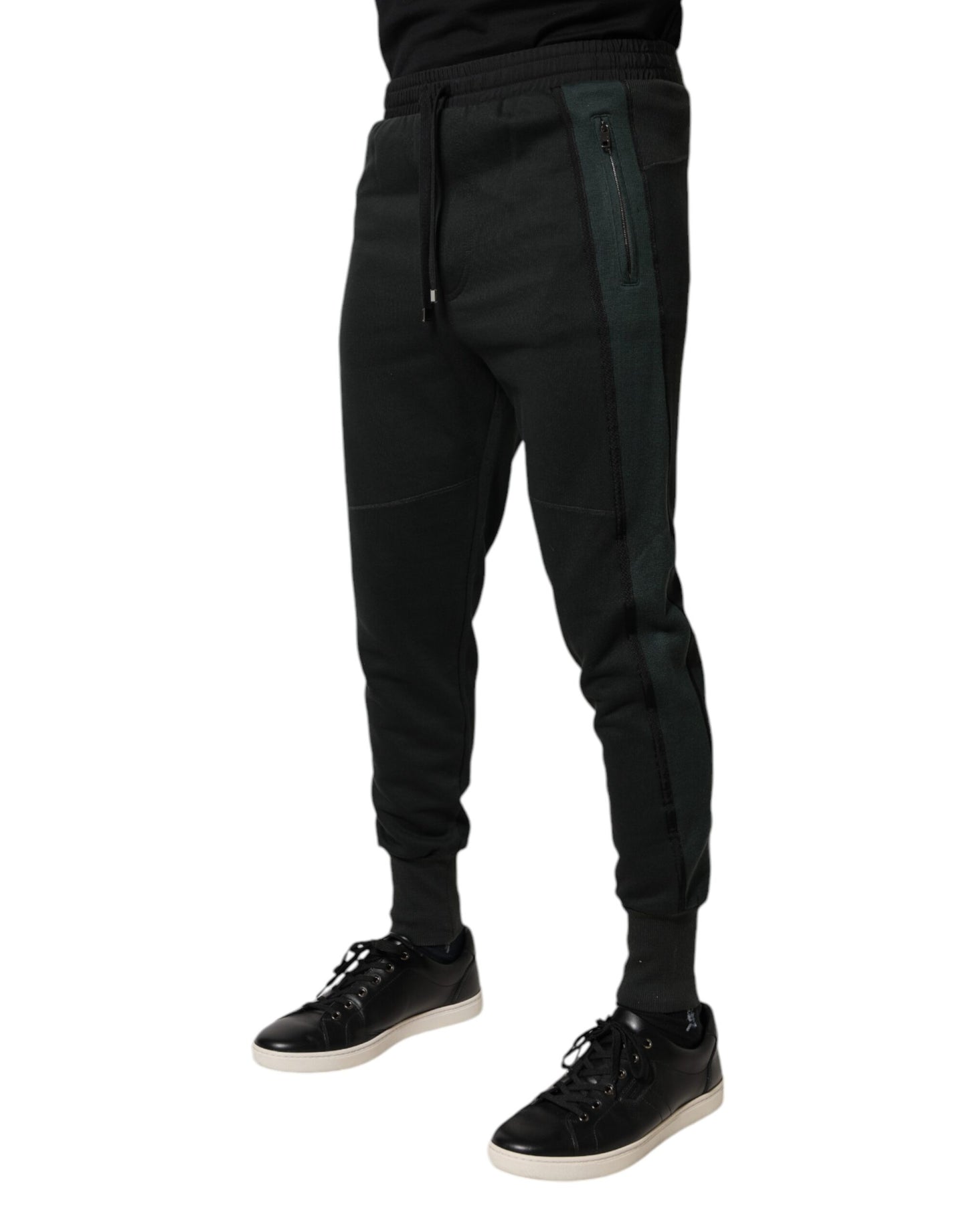Dolce &amp; Gabbana svarta joggingbyxor i bomullsblandning