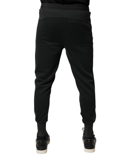 Dolce &amp; Gabbana svarta joggingbyxor i bomullsblandning