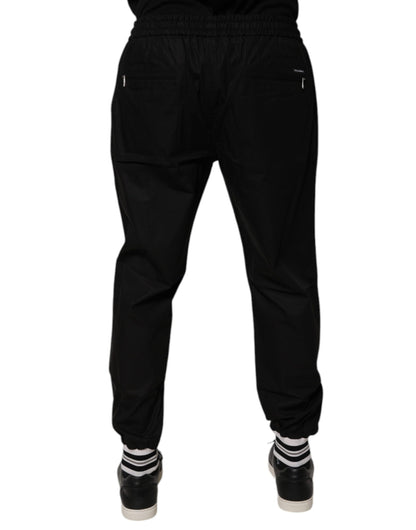 Dolce &amp; Gabbana Svarta Bomull Herr Jogger Träningsbyxor Byxor