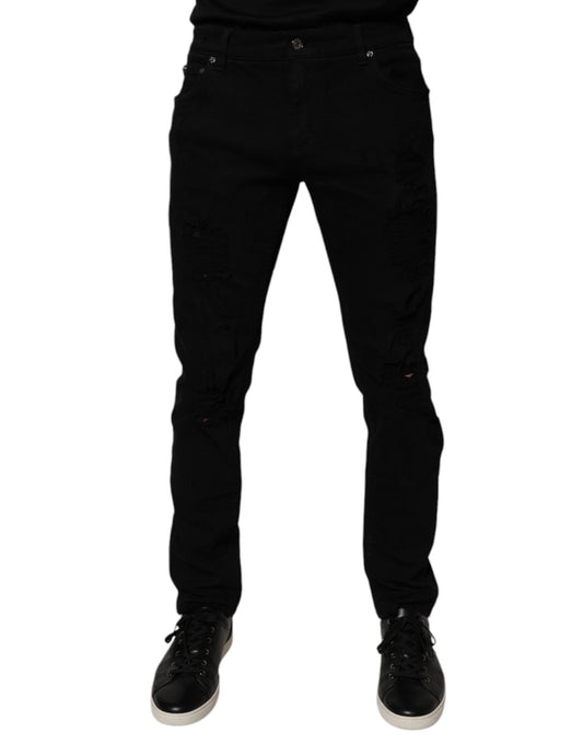 Dolce &amp; Gabbana Svarta Skinny Jeans i Bomull för Herrar