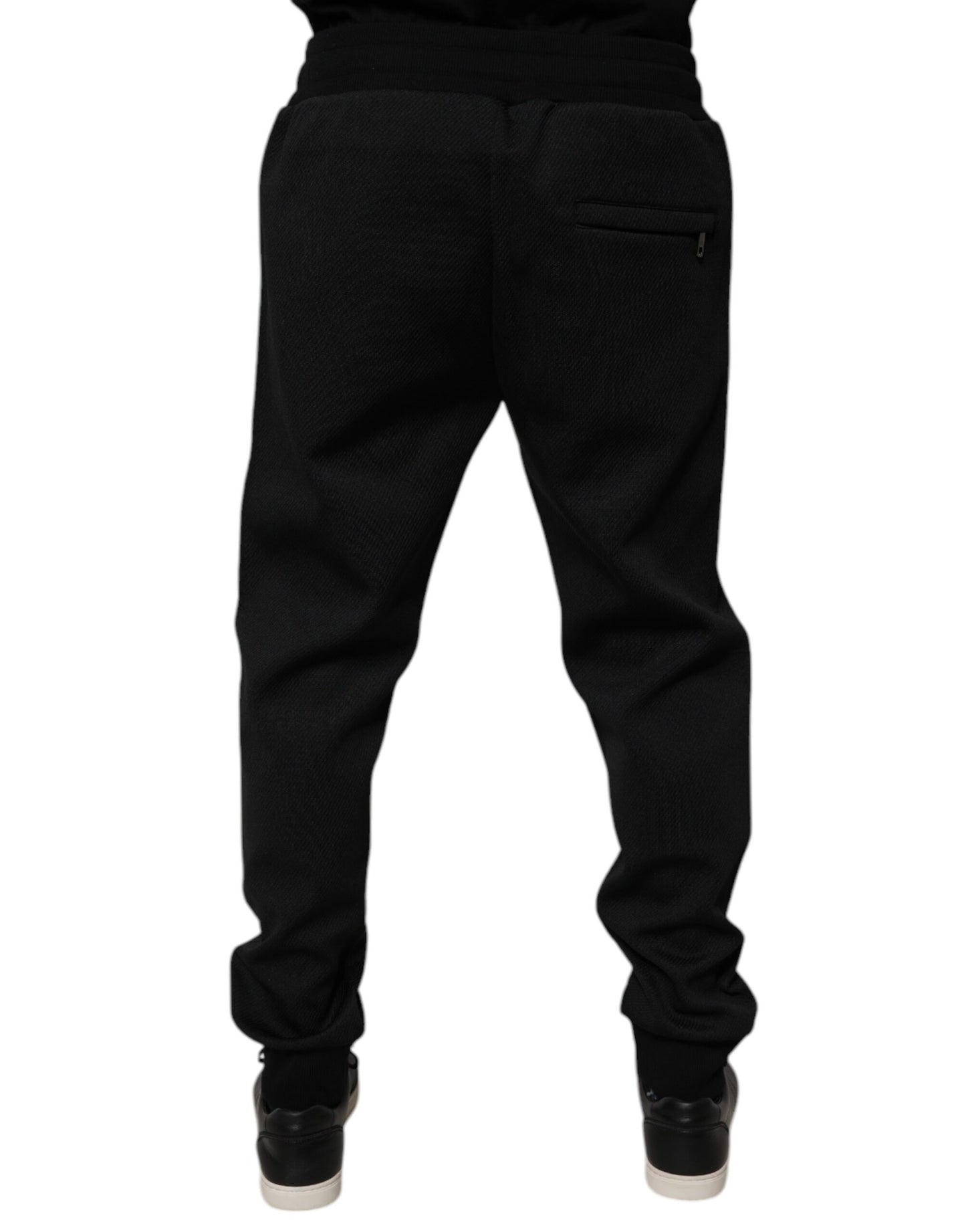 Dolce &amp; Gabbana Svarte Polyester Herre Jogger Joggebukser Bukser