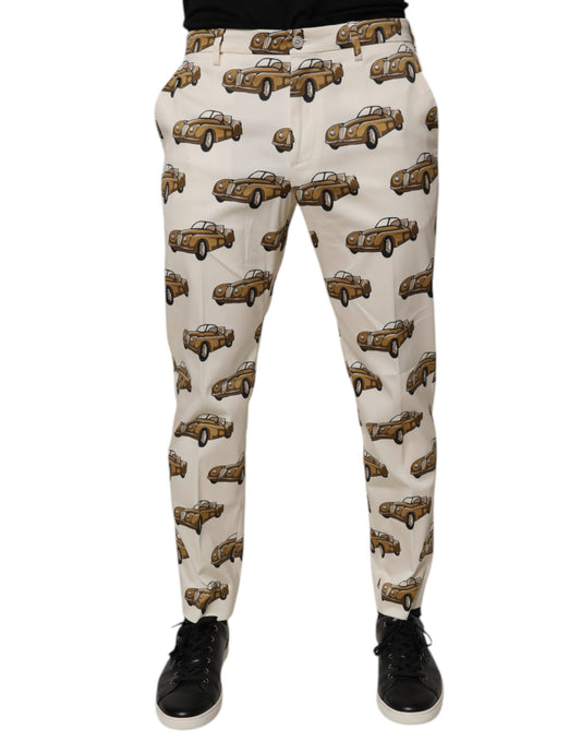 Dolce &amp; Gabbana Off White Cars Bomull Skinny Herrjeans