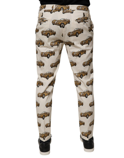 Dolce &amp; Gabbana Off White Cars Bomull Skinny Herrjeans