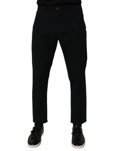 Dolce &amp; Gabbana Mörkblå Bomullsstretchiga Lösa Herrjeans