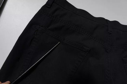 Dolce &amp; Gabbana Mörkblå Bomullsstretchiga Lösa Herrjeans