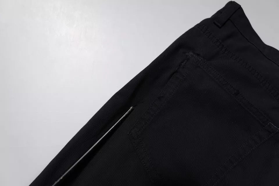 Dolce &amp; Gabbana Mörkblå Bomullsstretchiga Lösa Herrjeans