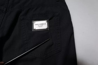 Dolce &amp; Gabbana Mörkblå Bomullsstretchiga Lösa Herrjeans