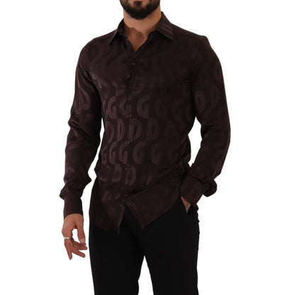 Dolce &amp; Gabbana Bordeaux sidenskjorta