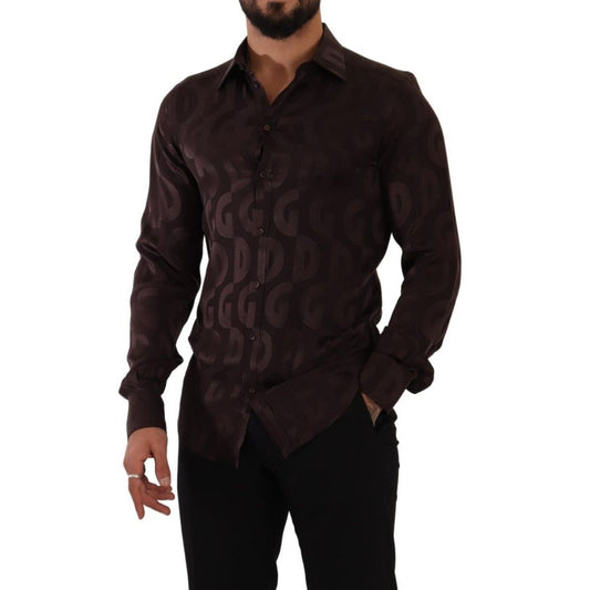 Dolce &amp; Gabbana Bordeaux sidenskjorta