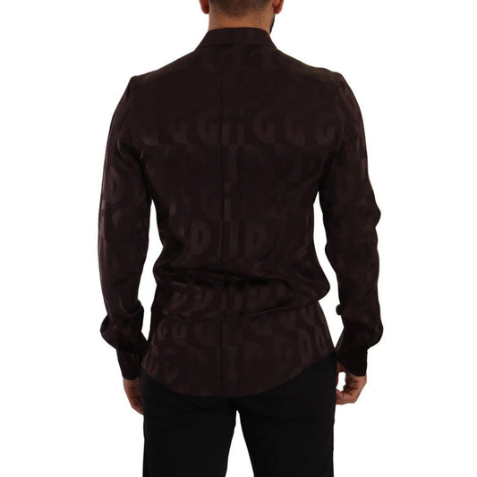 Dolce &amp; Gabbana Bordeaux sidenskjorta