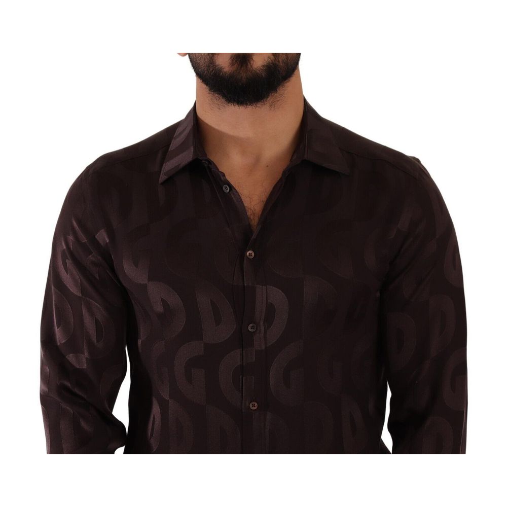 Dolce &amp; Gabbana Bordeaux sidenskjorta