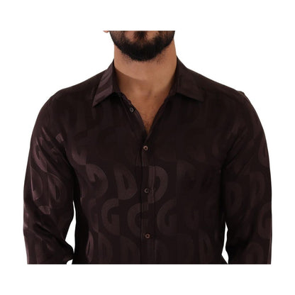 Dolce &amp; Gabbana Bordeaux sidenskjorta