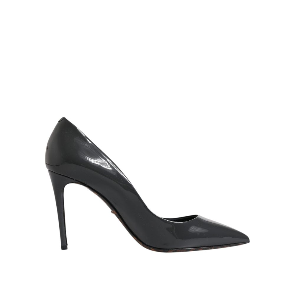 Svart läderpumps