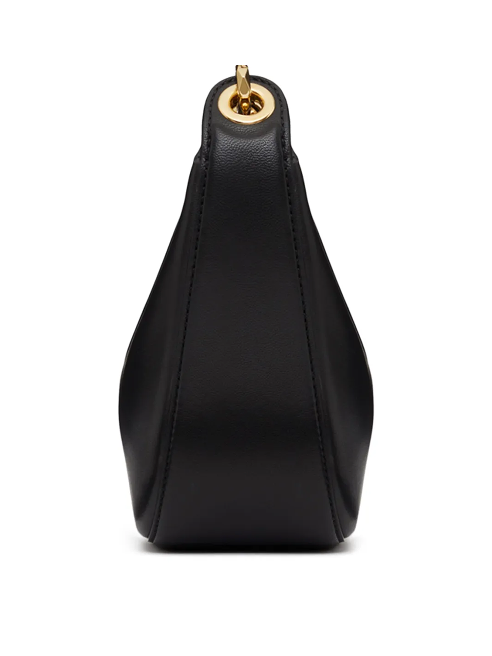Svart läder Mini Hobo Vlogo Axelväska