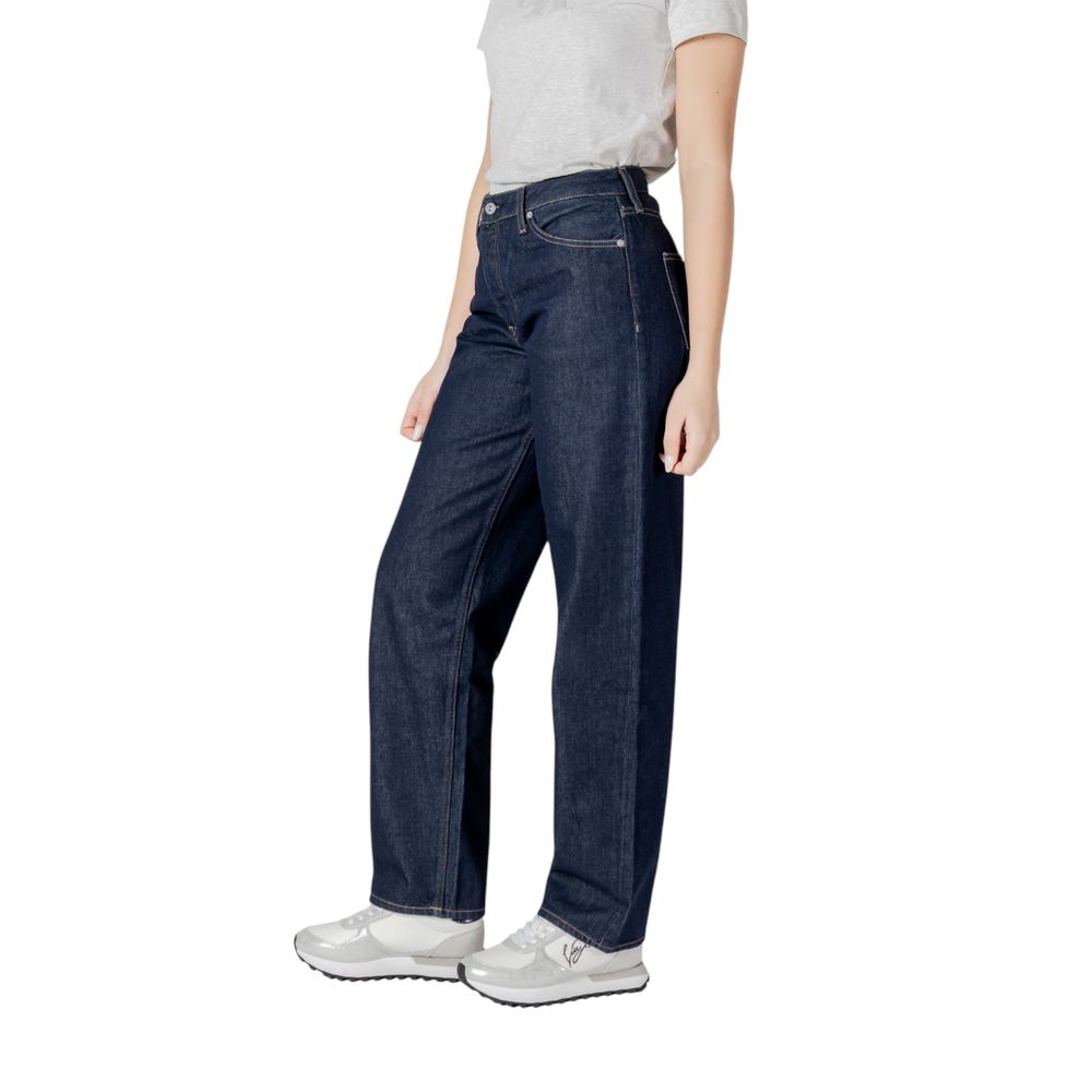 Blå bomullsjeans med avslappnad passform