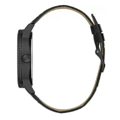 Guess Black Leather Dress Watch