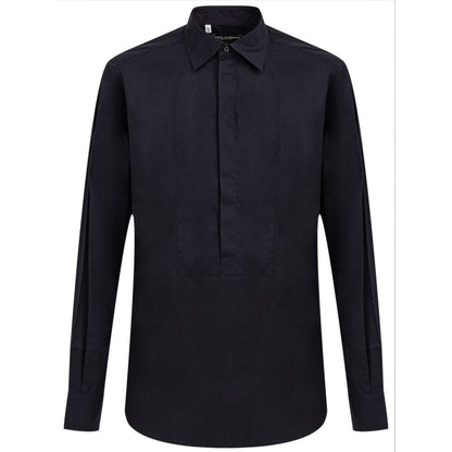 Dolce &amp; Gabbana Marinblå bomullsskjorta