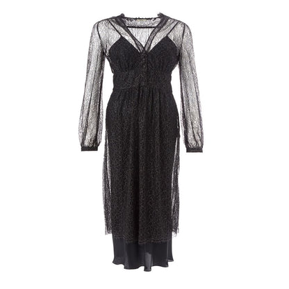 Lardini Elegant Svart Nylonklänning