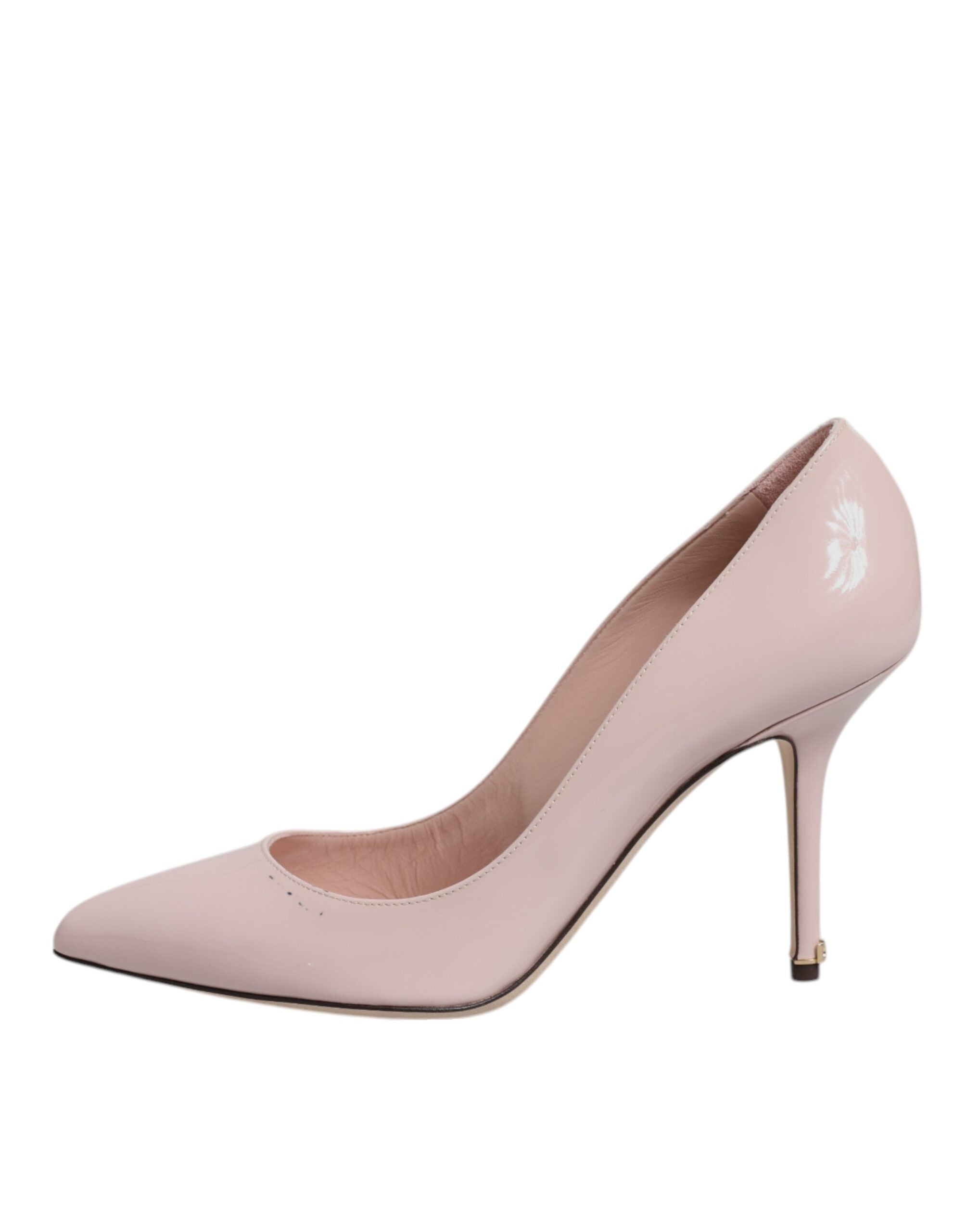 Rosa pumps med stilettklack i lackläder