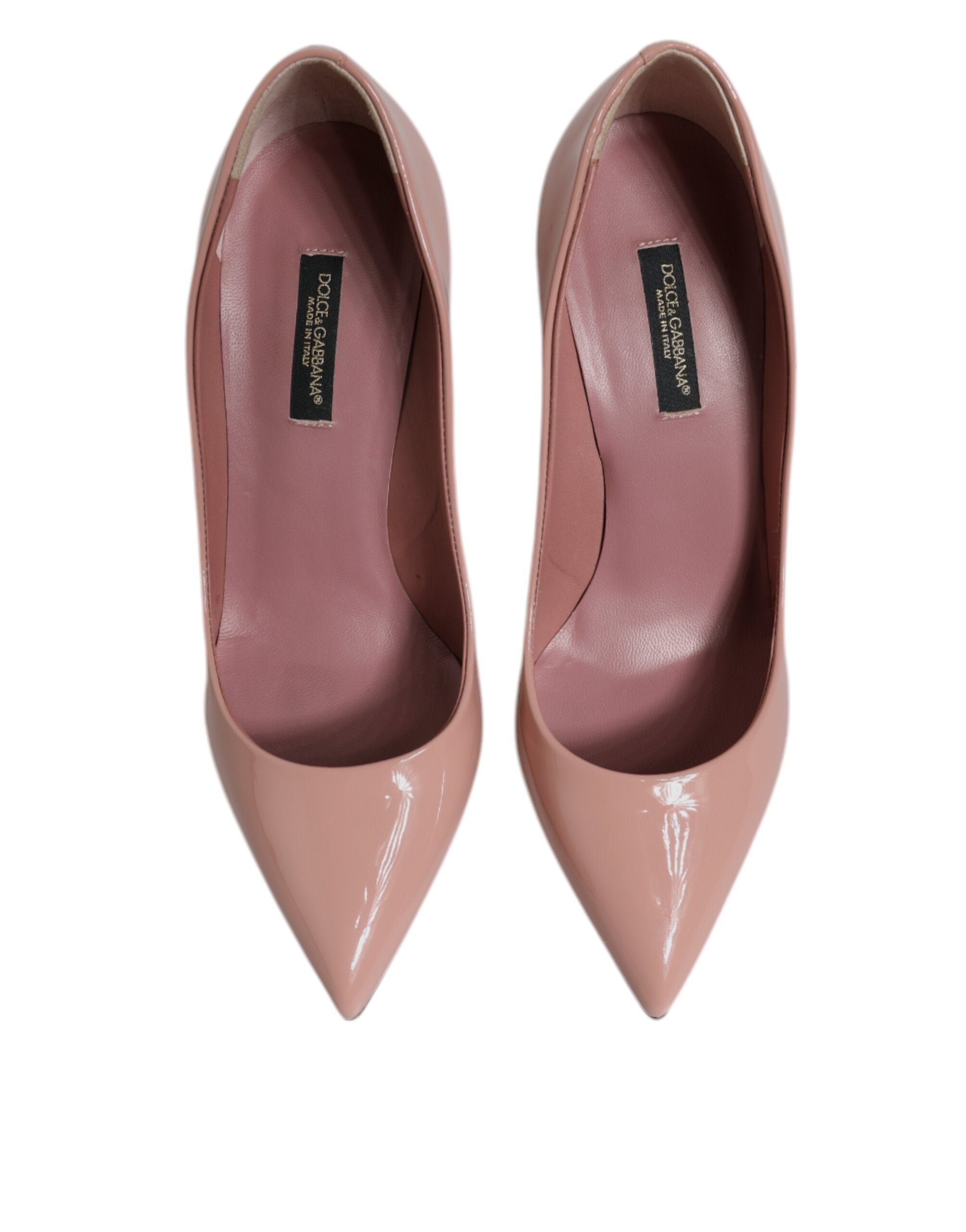 Rosa pumps med stilettklack i lackläder