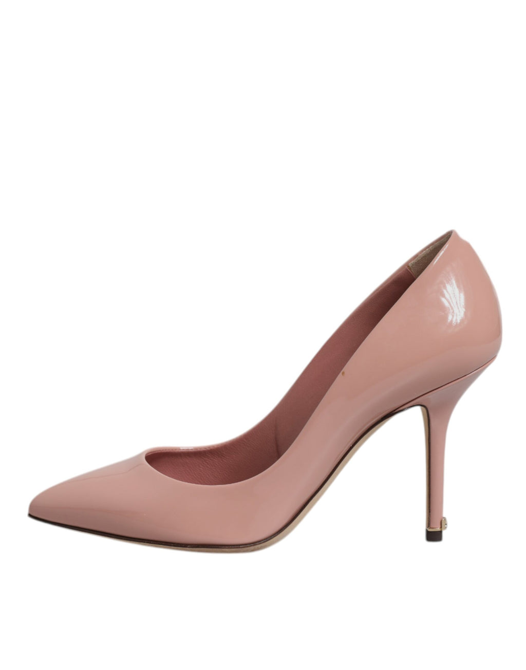 Rosa pumps med stilettklack i lackläder