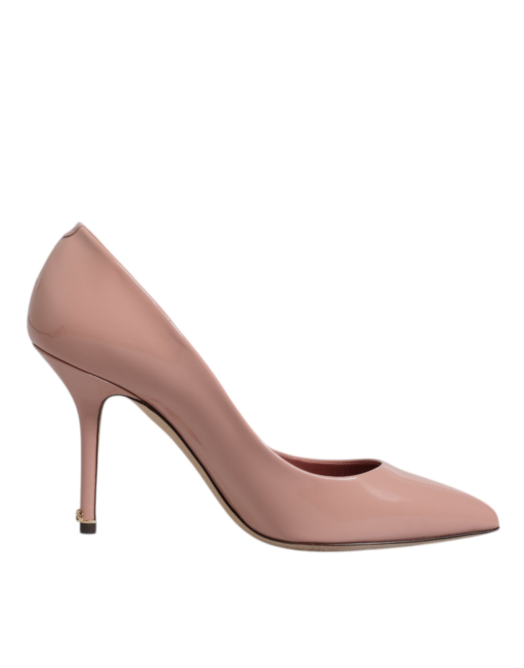 Rosa pumps med stilettklack i lackläder