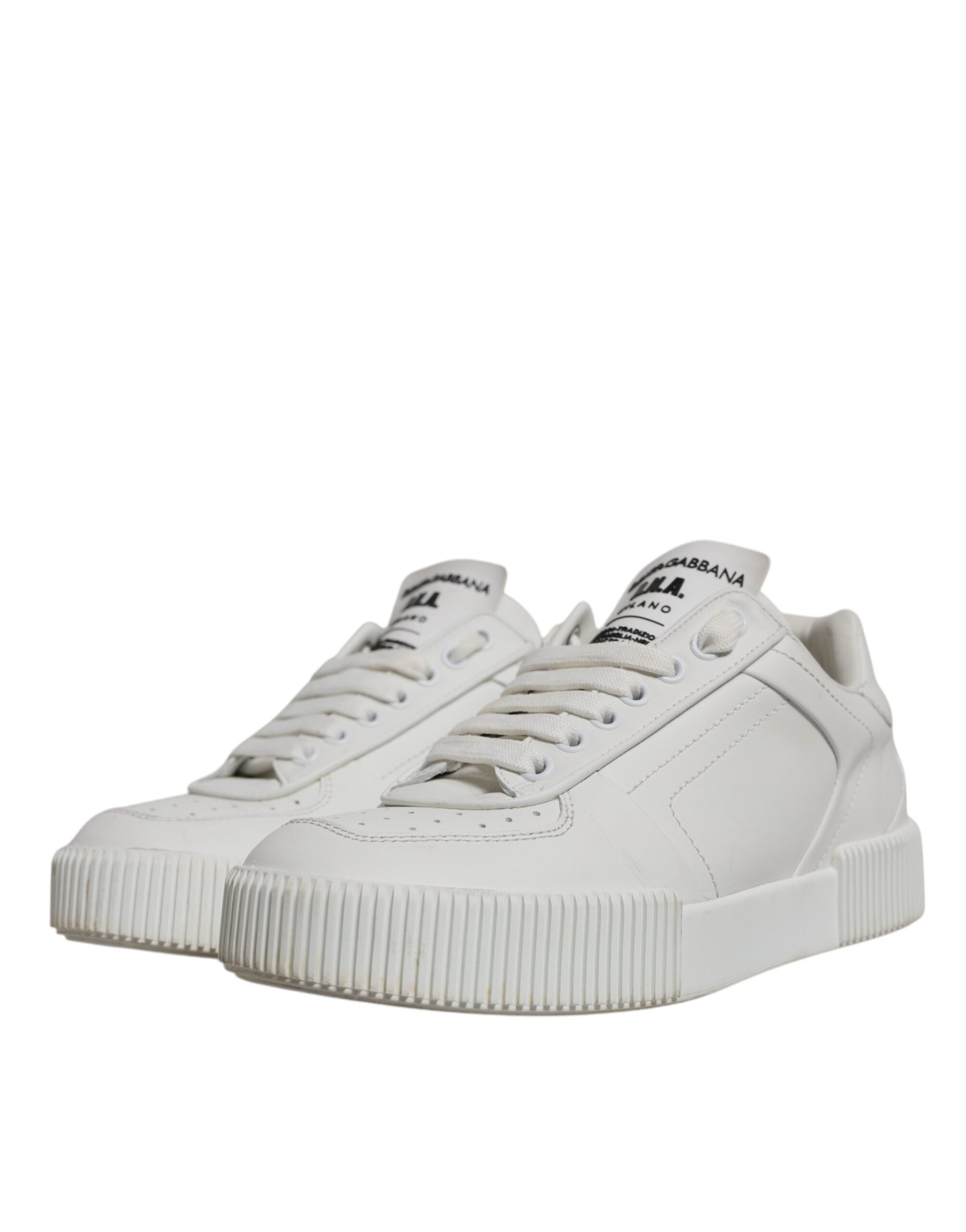 Dolce & Gabbana White Miami Leather Low Top Sneakers Shoes