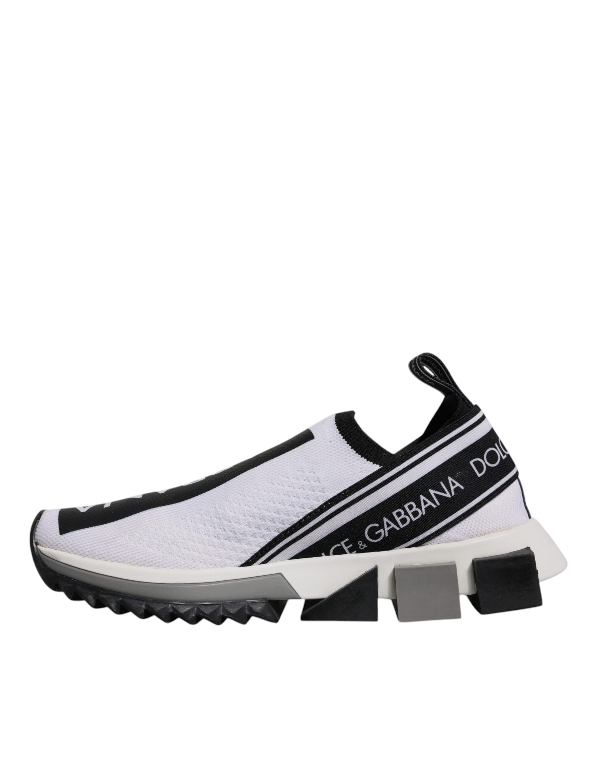 Dolce & Gabbana White Black Slip On Sorrento Sneakers Shoes