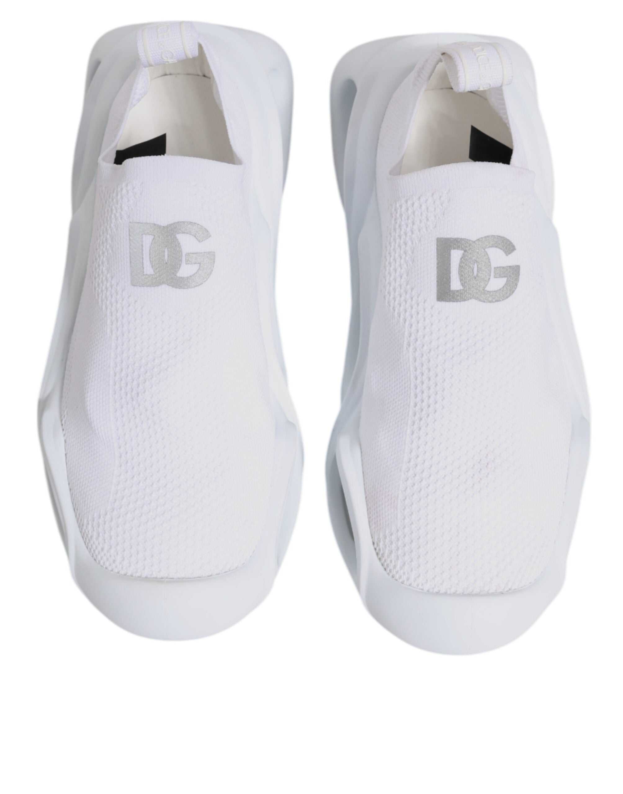Dolce & Gabbana White Slip On Wave Low Top Sneakers Shoes