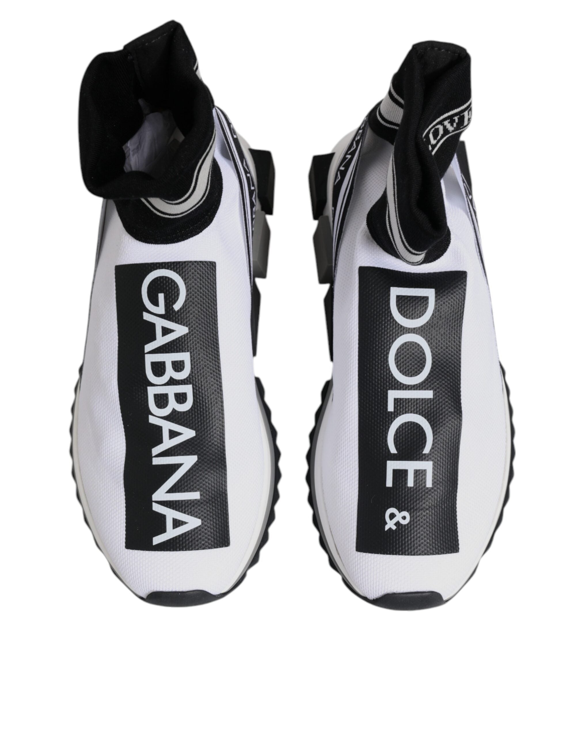Dolce & Gabbana White Black Sorrento Socks Sneakers Shoes