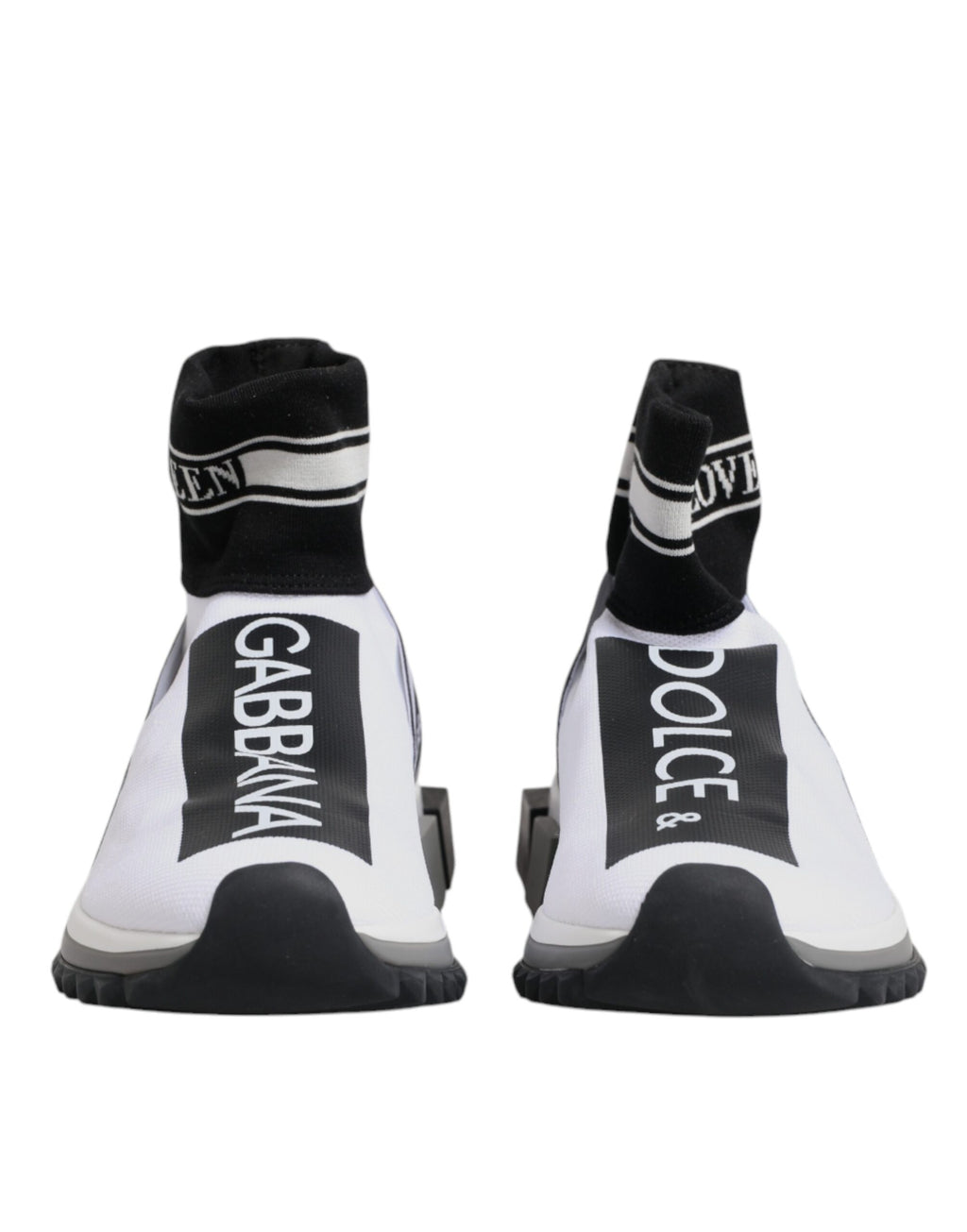 Hvite Svarte Sorrento Sokker Sneakers Sko