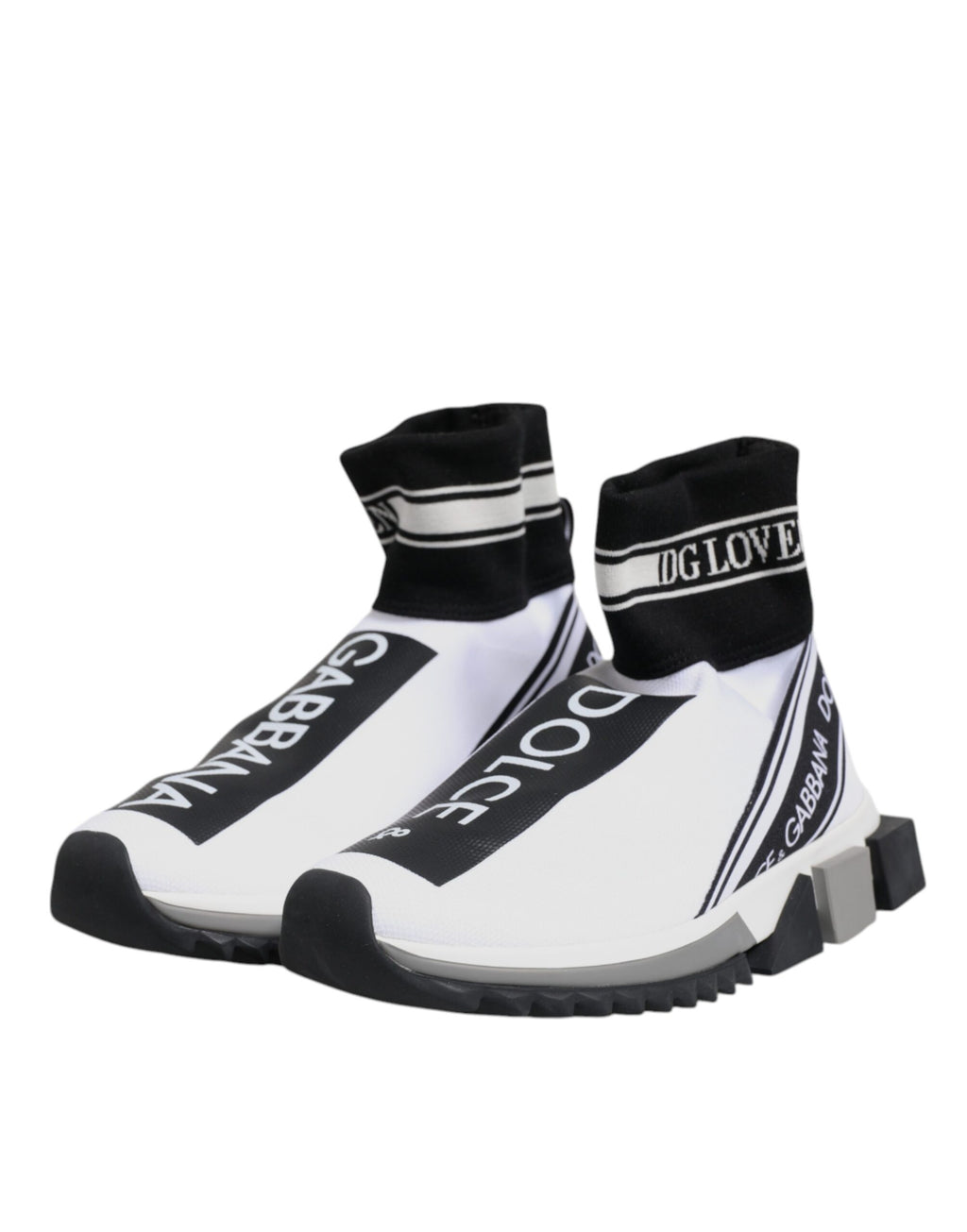 Hvite Svarte Sorrento Sokker Sneakers Sko