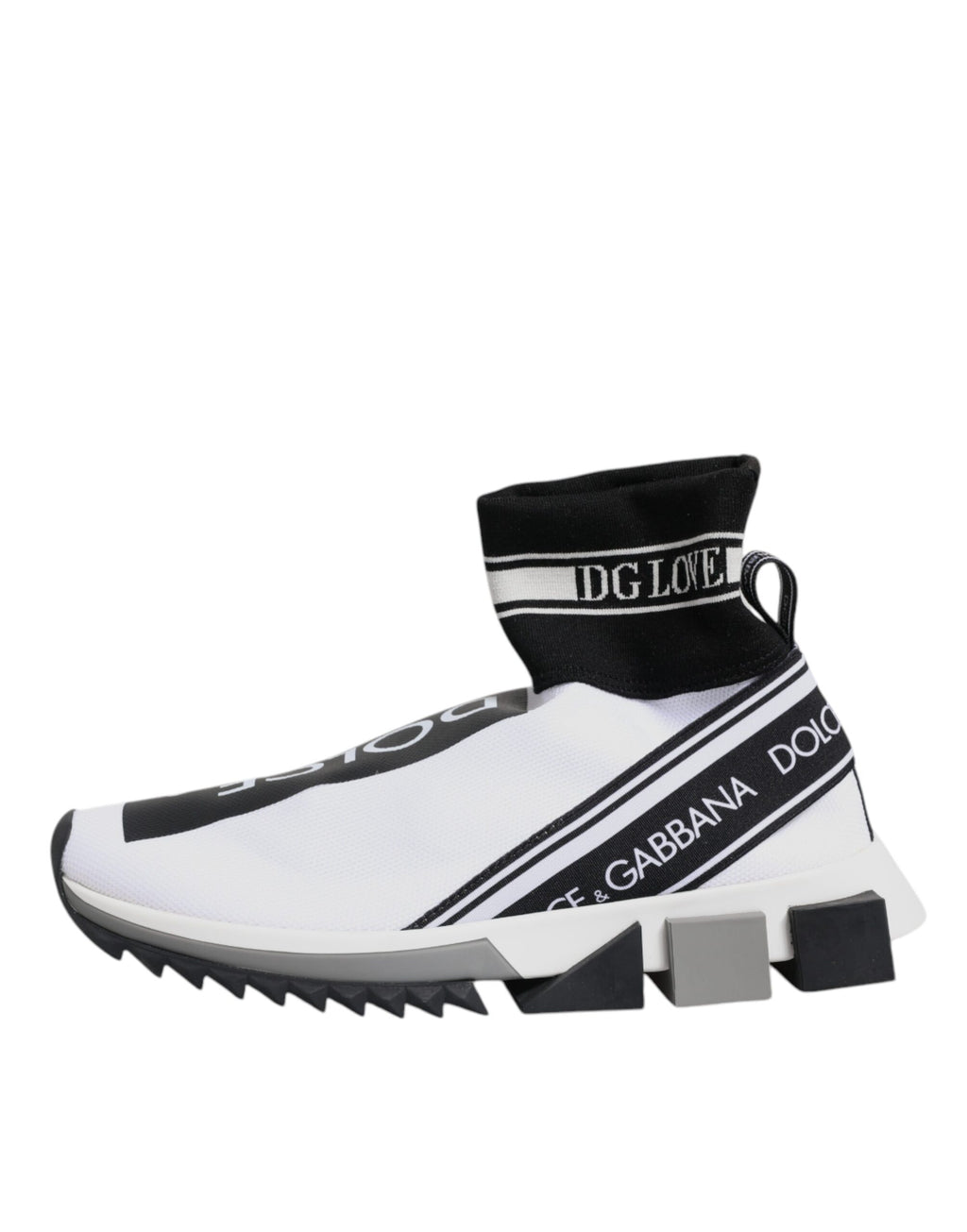 Hvite Svarte Sorrento Sokker Sneakers Sko