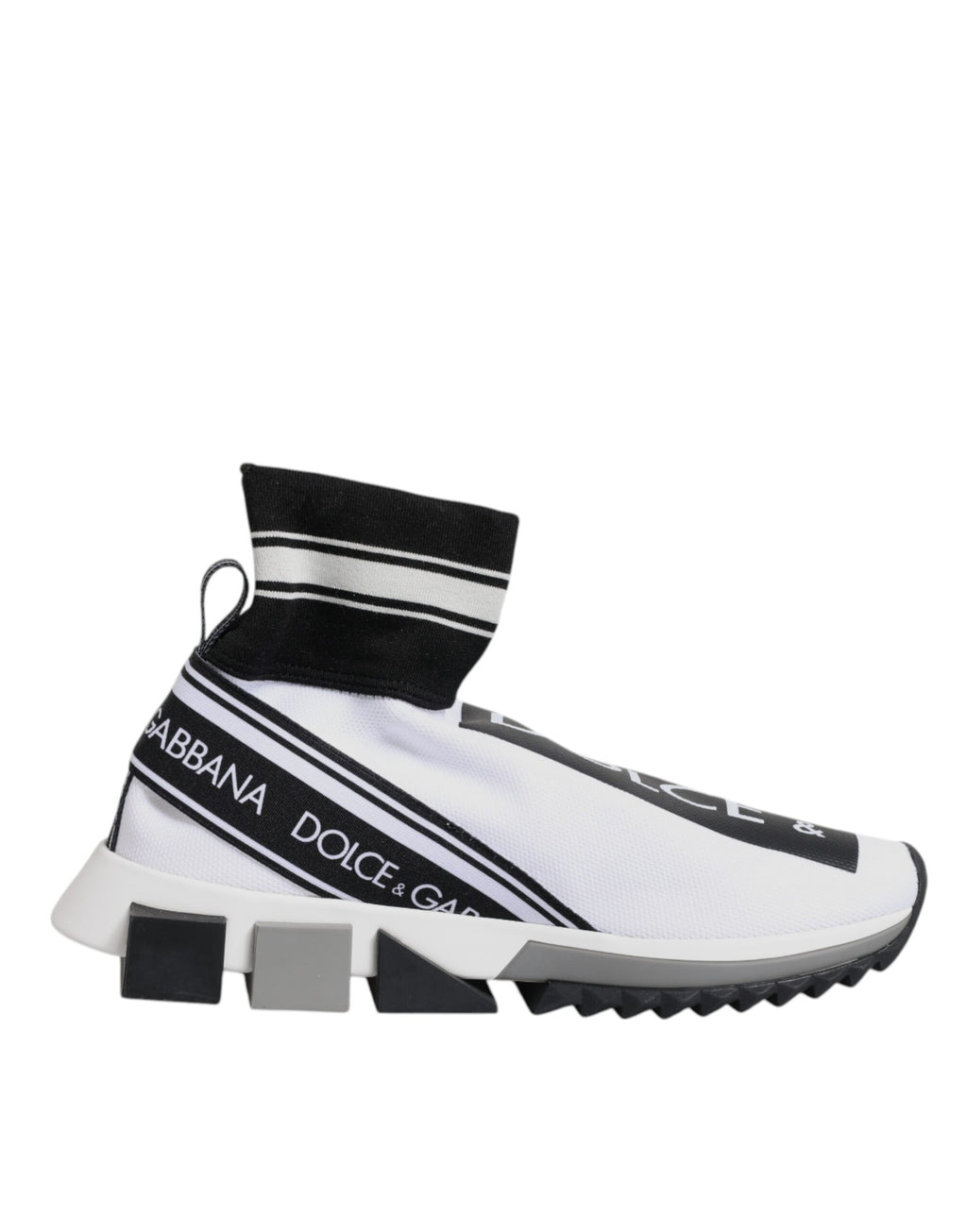 Hvite Svarte Sorrento Sokker Sneakers Sko
