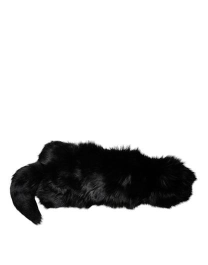 Dolce &amp; Gabbana svart revepelshalsskjerf med varmere vinter